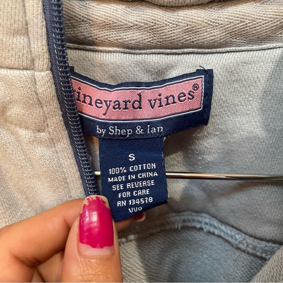Vineyard Vines Gray and Blue Zip-Up Sweater - Picture 3 of 5